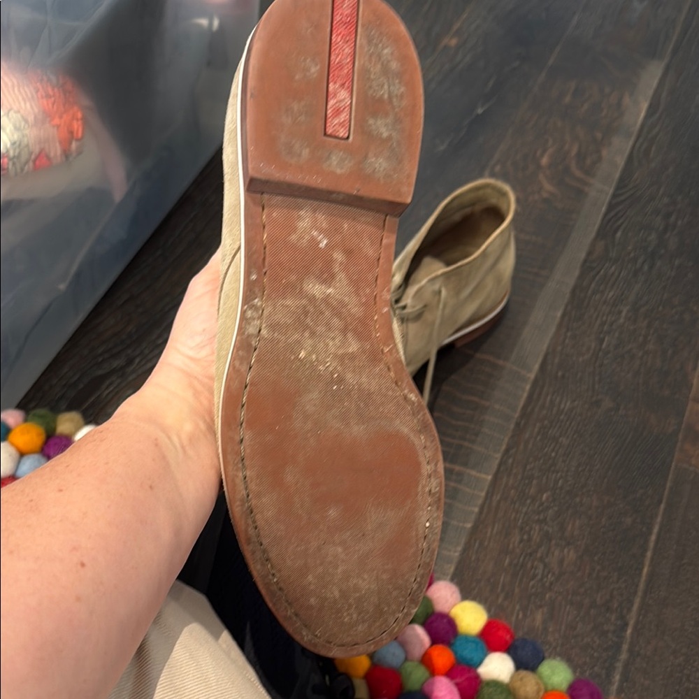 Tan Suede Chukka Boots with Rubber Sole - Picture 10 of 14